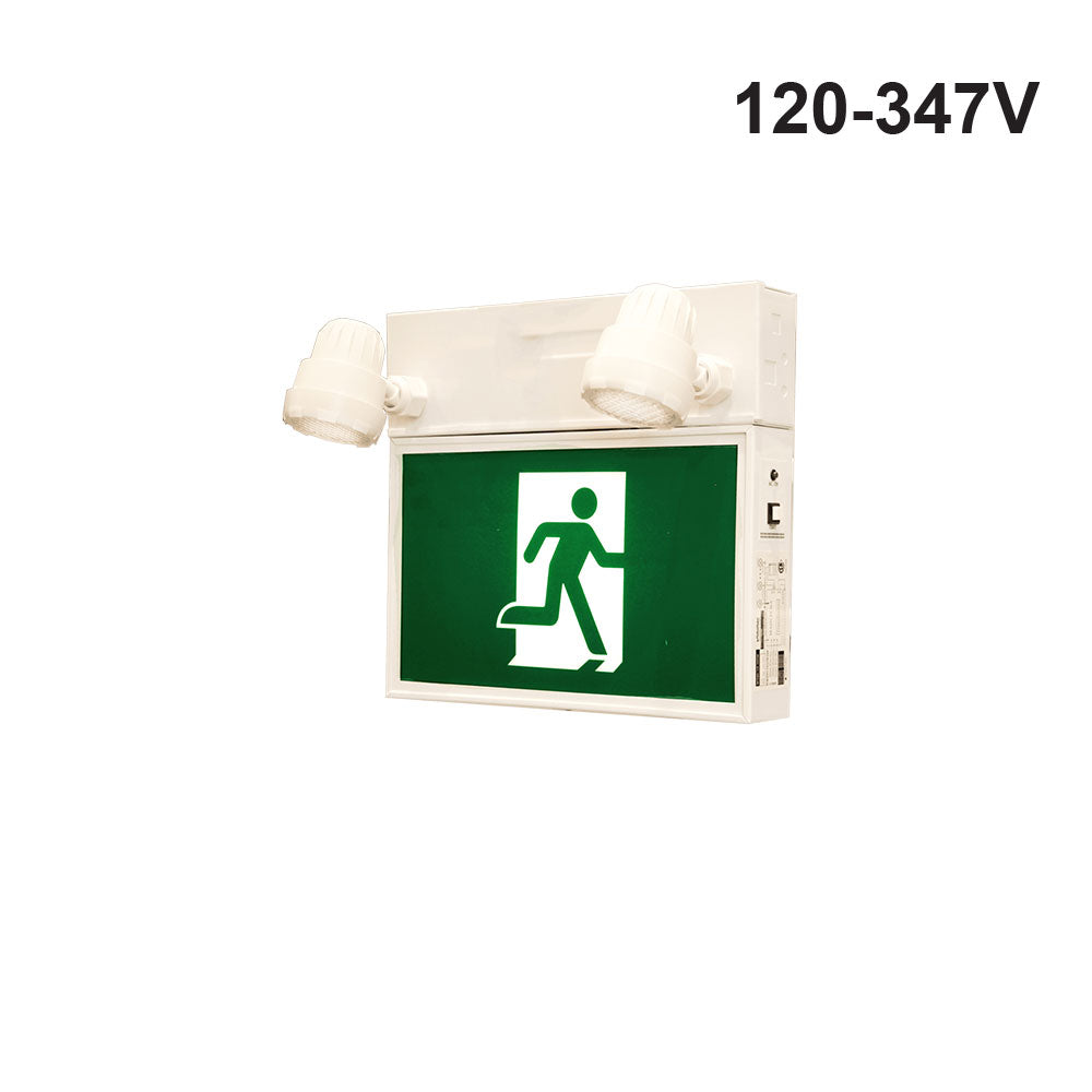 Votatec Remote Capable Steel Emergency Light & Running Man Combo CR-7029B 2x2W 120-347V