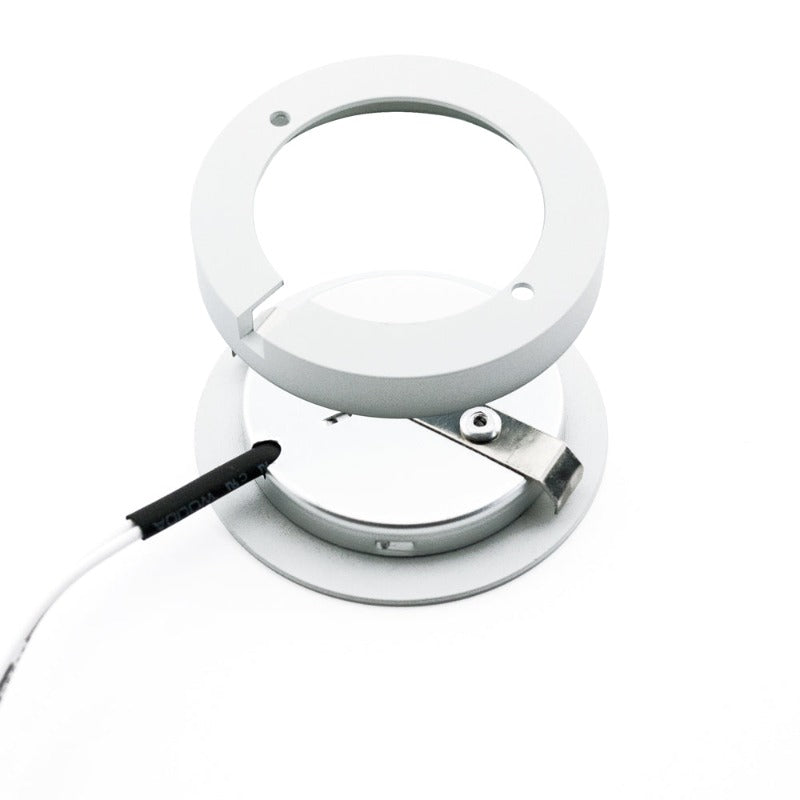 3x Plug-In White Round LED Cabinet Lights Kit