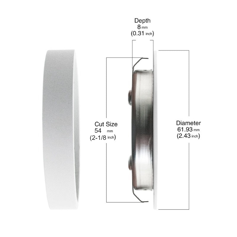 3x Plug-In White Round LED Cabinet Lights Kit