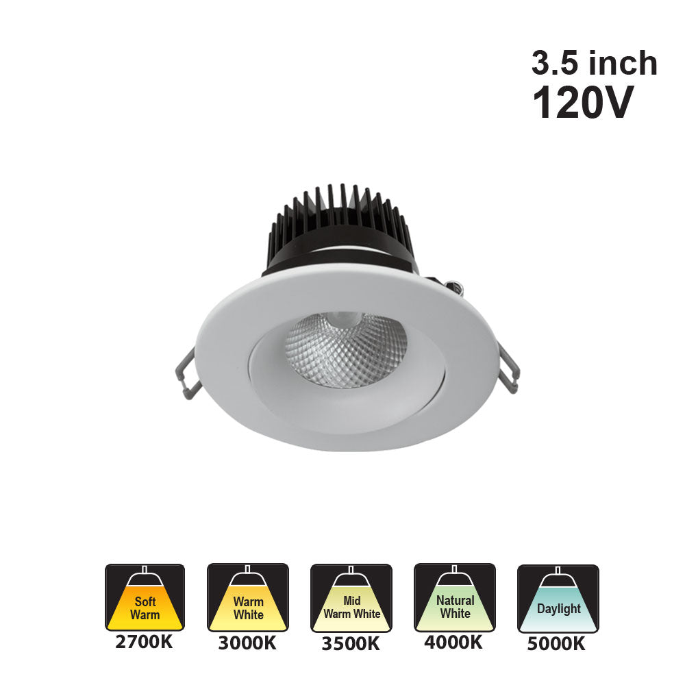 Votatec 3.5″ Regressed Gimbal – 5Way CCT Adjustable VO-RP3.5W12-120-D-5WAY 120V 12W CCT(2.7K, 3K, 3.5K, 4K, 5K)