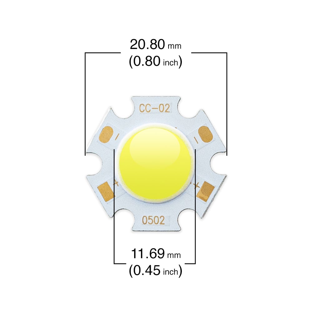 5W Constant Current COB LED Chip 6000K(Cool White)