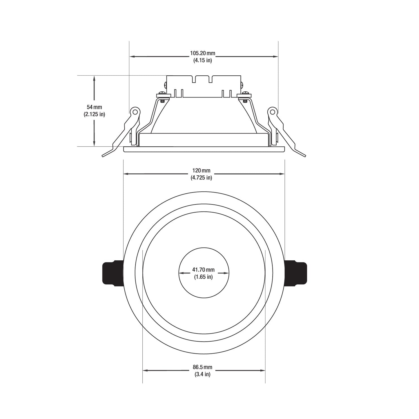 VBD-MTR-17-1W Low Voltage IC Rated Recessed LED Light Fixture, 4 inch Round White mr16 fixture, gekpower