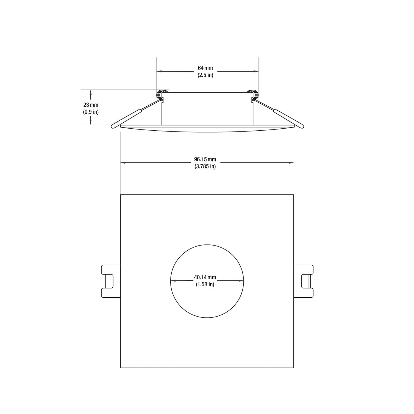 VBD-MTR-12C Low Voltage IC Rated Downlight LED Light Fixture, 2.5 inch Square Chrome. mr16 fixture, gekpower