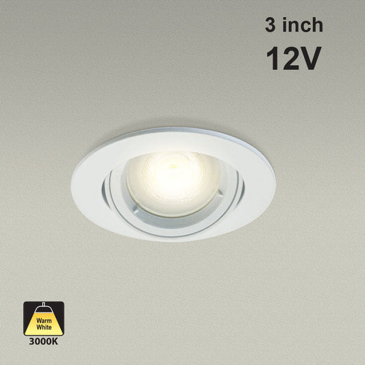 T-66 MR16 Light Fixture (White), 12V 3 inch Round White