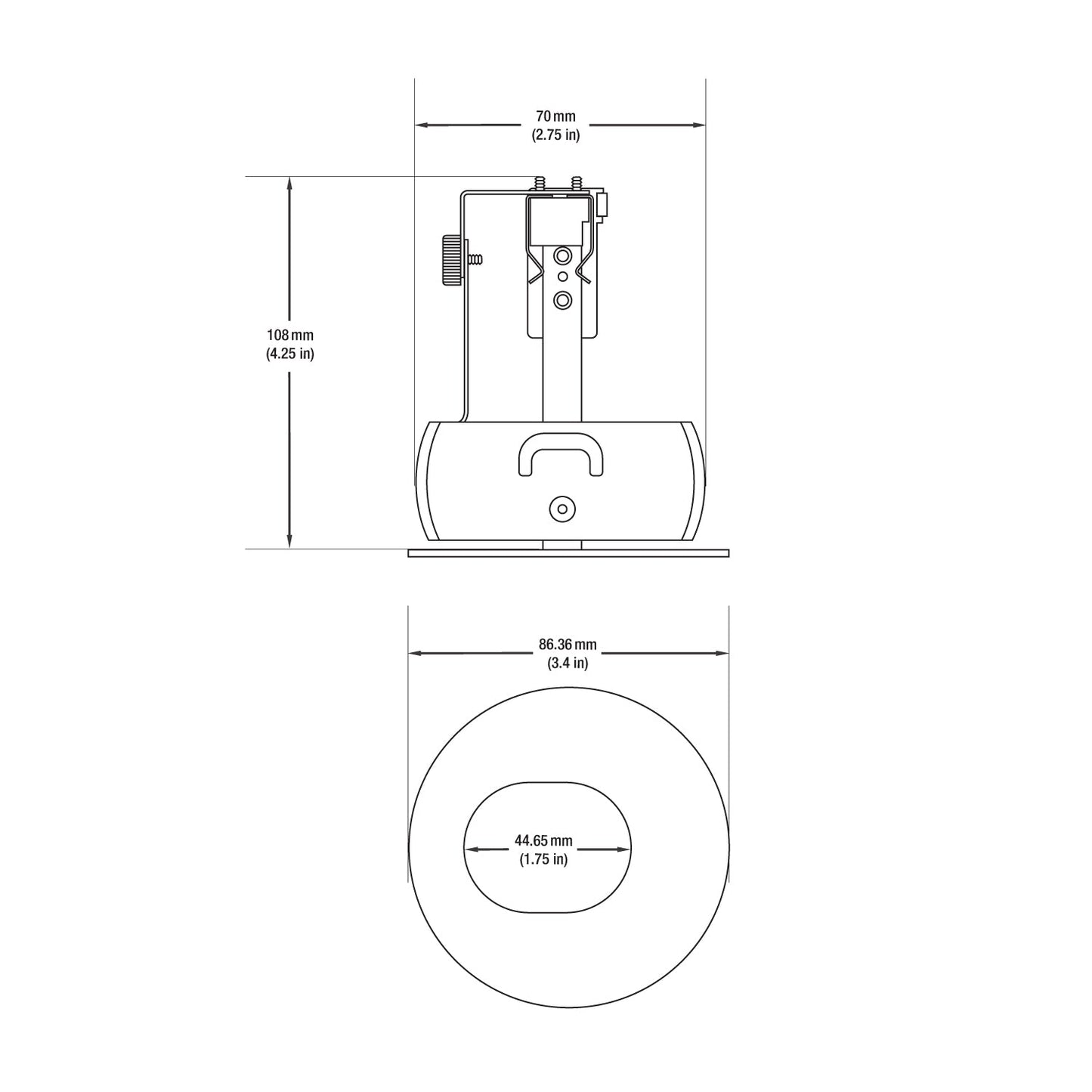 T-57 MR16 Light Fixture (White), 12V 2.75 inch Round White
