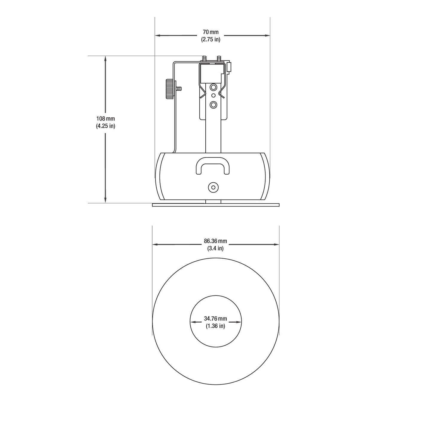 T-56 MR16 Light Fixture (White), 12V 2.75 inch Round White