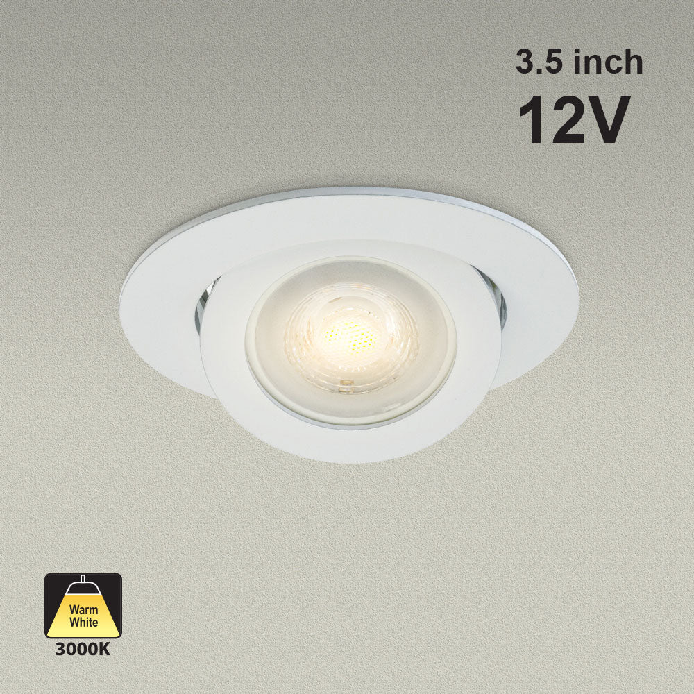 T-55 MR16 Light Fixture (White), 12V 3.5 inch Round White