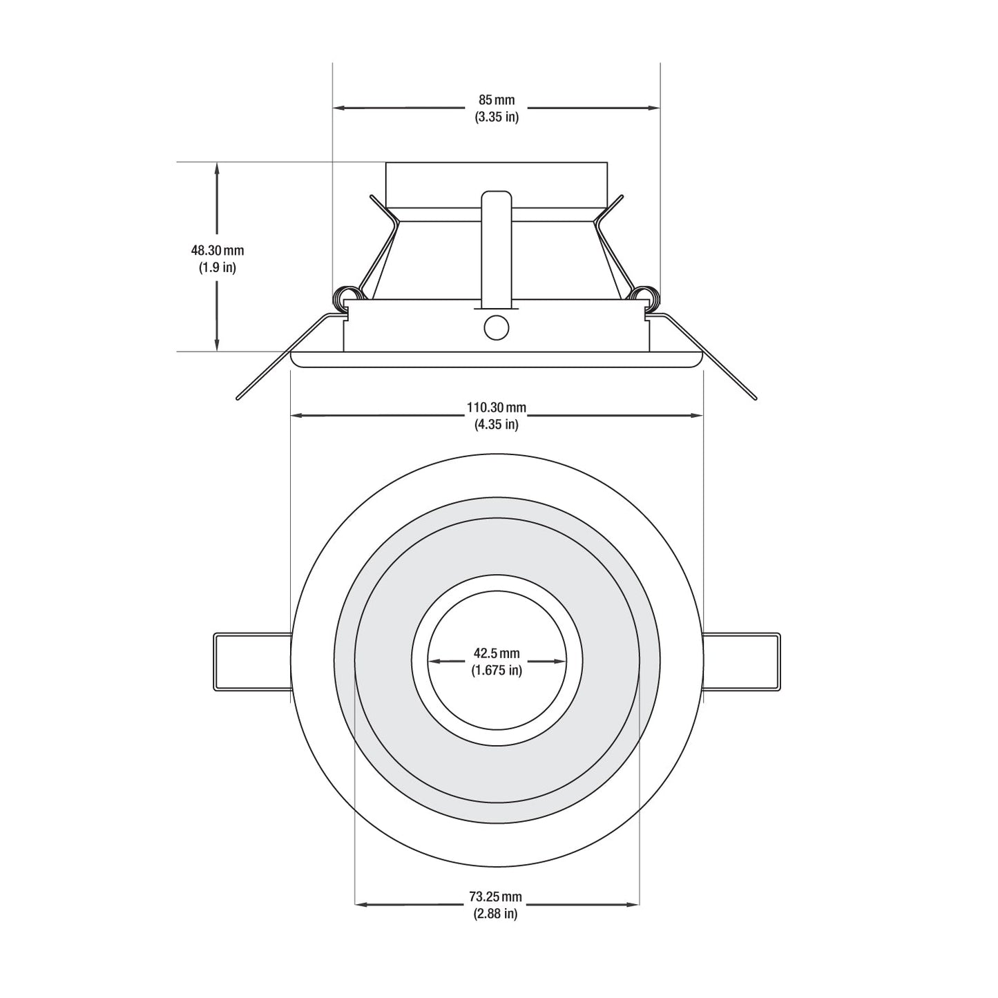 T-53 MR16 Light Fixture (White), 3.5 inch Round Recessed light Open Reflector Trim - GekPower