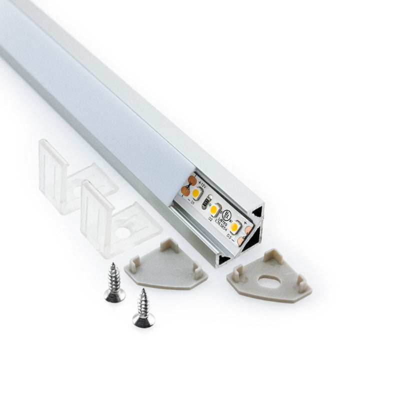 Corner Mount Silver Grey Aluminum Linear LED light 12V - C2 - GekPower