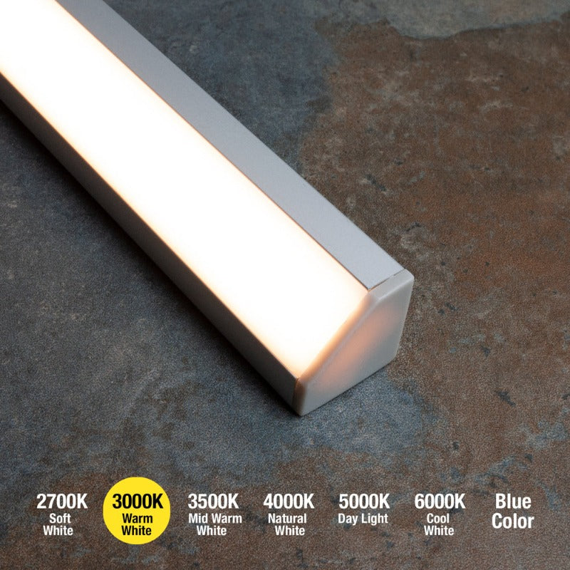 Corner Mount Silver Grey Aluminum Linear LED light 12V - C2 - GekPower