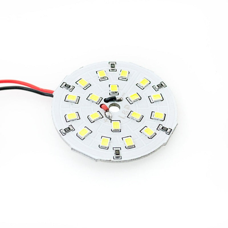 12V Flat Round PCB 18 SMD 3528 Constant Voltage LED 2W 5000-6000K(Cool White)