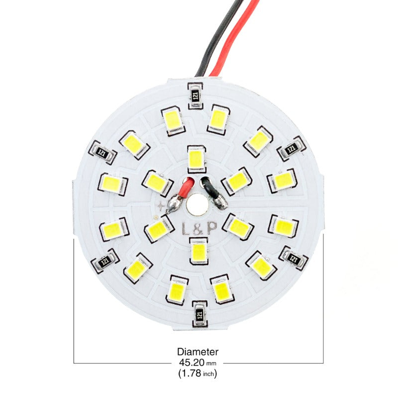 12V Flat Round PCB 18 SMD 3528 Constant Voltage LED 2W 5000-6000K(Cool White)