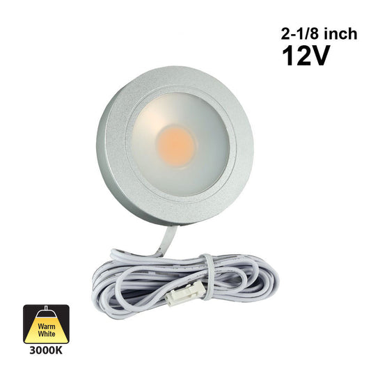 Round LED Retrofit Cabinet Lights, 12V 3.5W 3000K