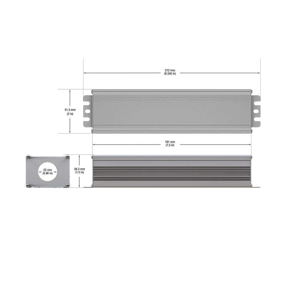 Metal Box for Power Supply 191 x 51.3 x 38.3mm (7.5 x 2 x 1.5in)