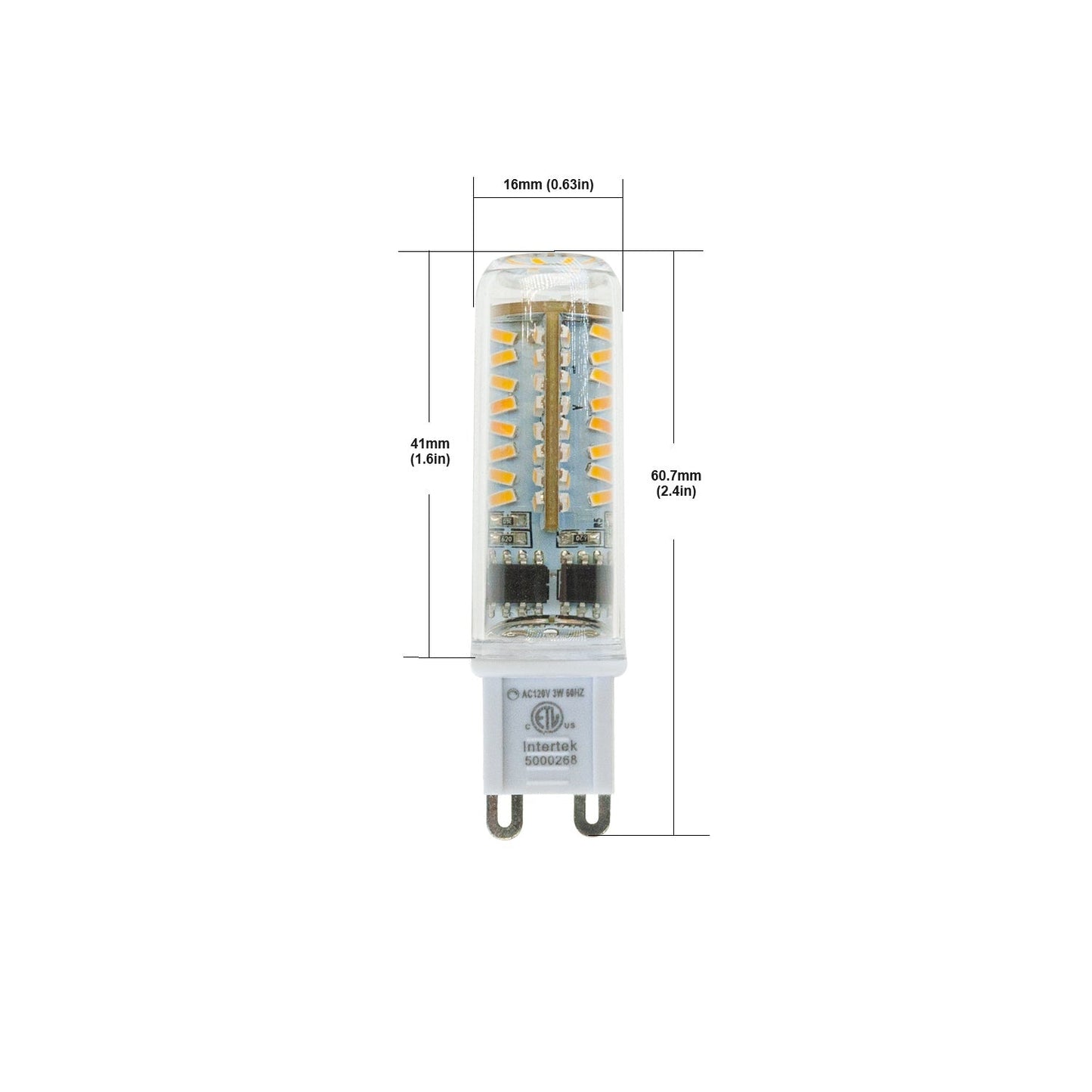 G9 LED Bi-pin Base Light Bulb, 120V 3W 3000K(Warm White) - GekPower