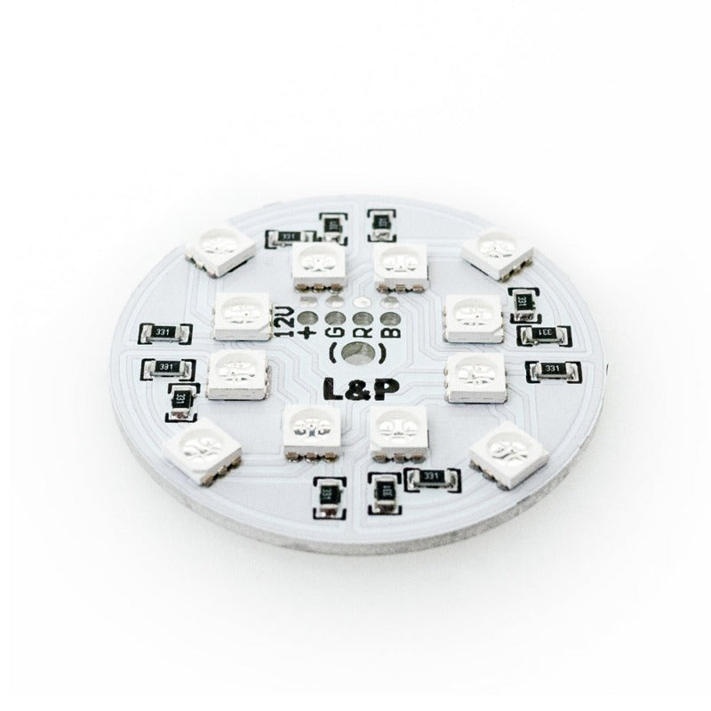12V Flat Round PCB 12 SMD 5050 Constant Voltage LED Module 2W RGB