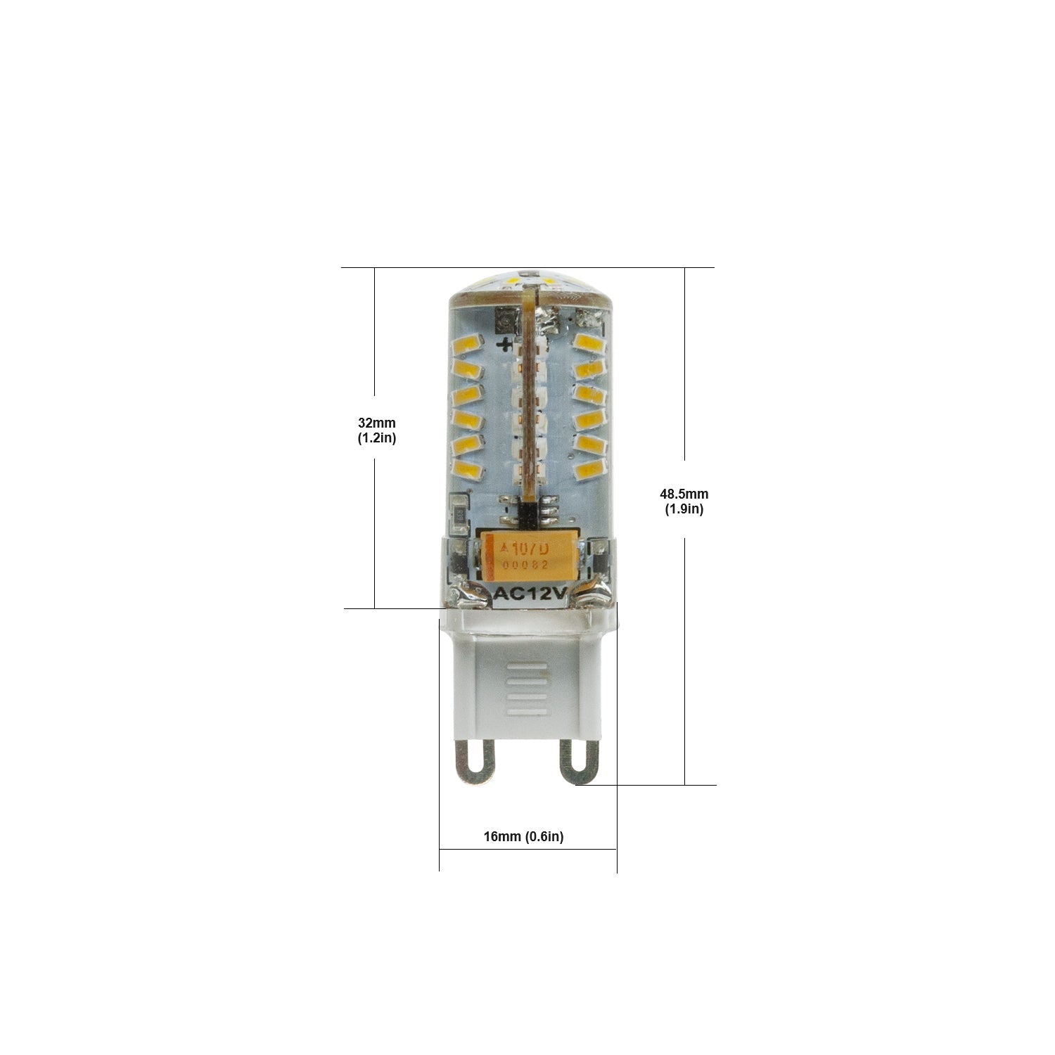 G9 LED Bi-pin Base Light Bulb, 12V 2W 6000K(Cool White)
