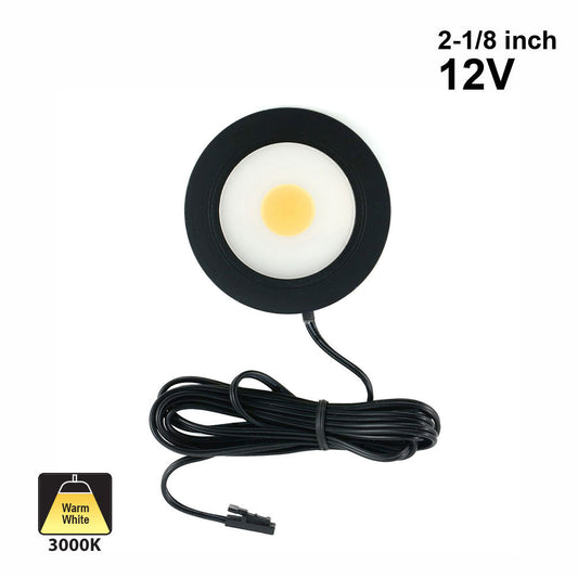 Round LED Retrofit Cabinet Lights, 12V 3.5W 3000K