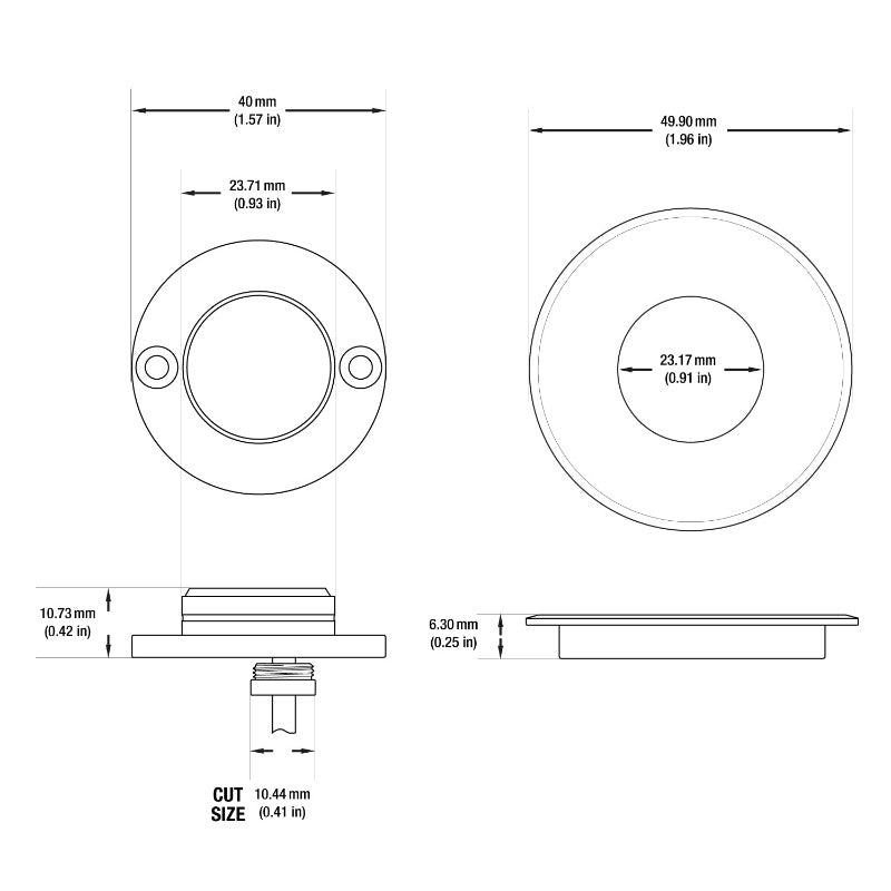 Round LED Step Light/ Pathway Light Flat Trim TYPE7 3000K(Warm White)