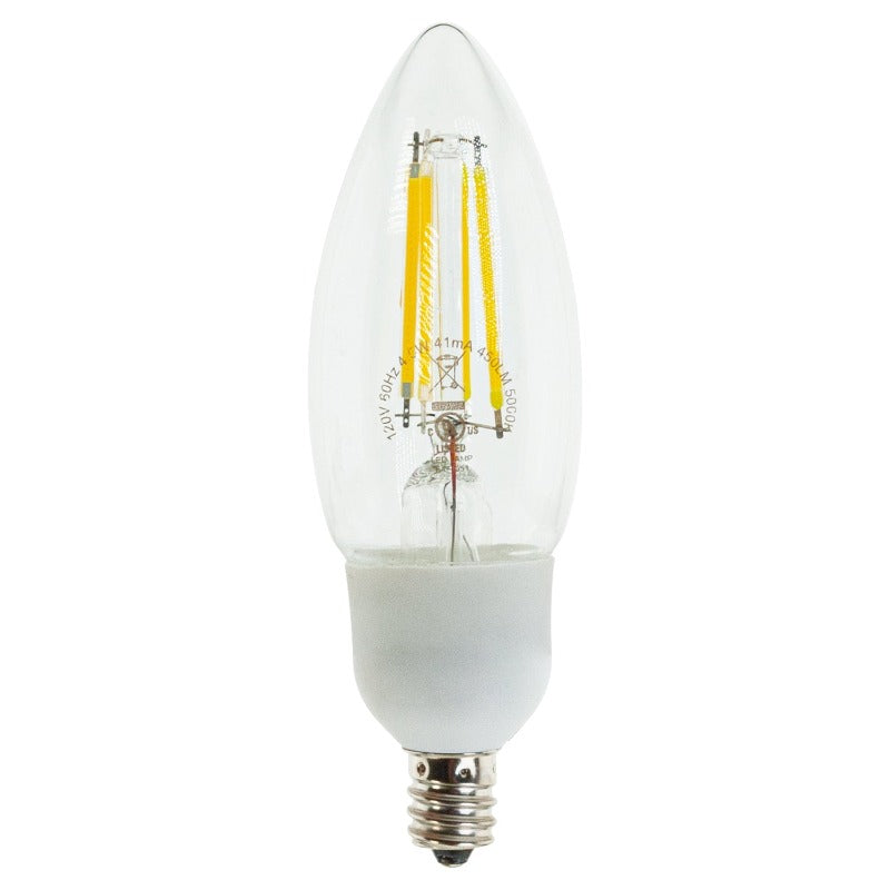 Li-Tech B11 LED Filament Bulb E12 Base, 120V 4.5W 5000K(Daylight) - GekPower
