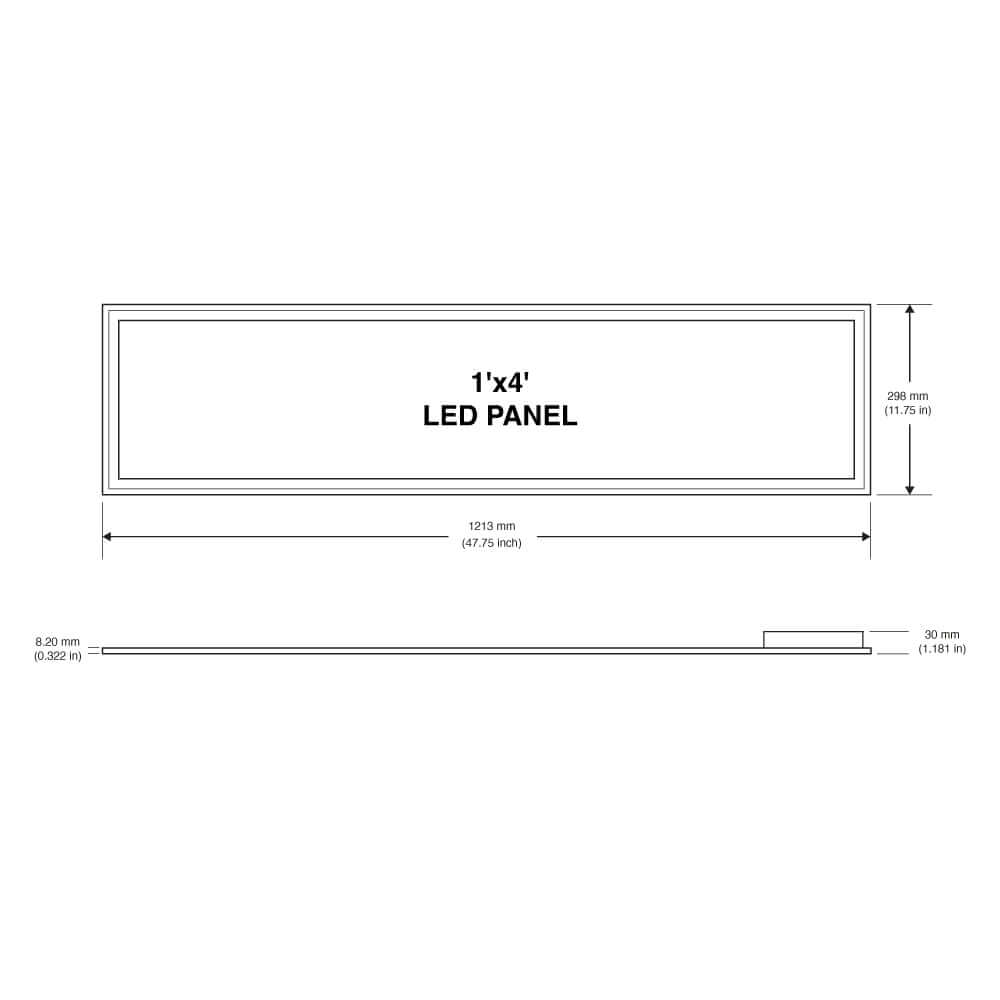 1ft x 4ft LED Panel 120V Dimmable LED Backlit Panel Light 0-10V dimming 3CCT