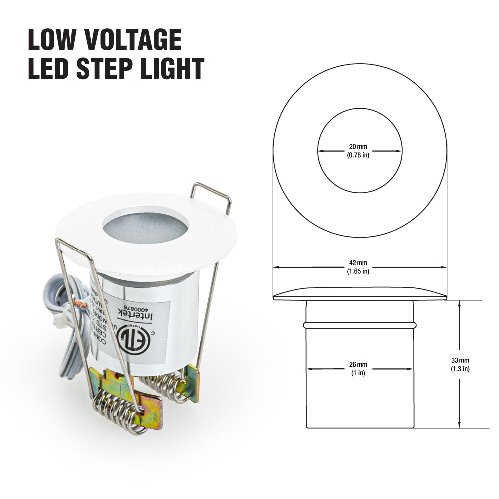 P105-WH-3000 Round Dimmable LED Step Light