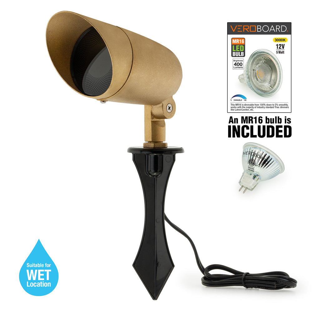 Brass Landscape Spotlight Type 2 Big, 12V 5W, gekpower