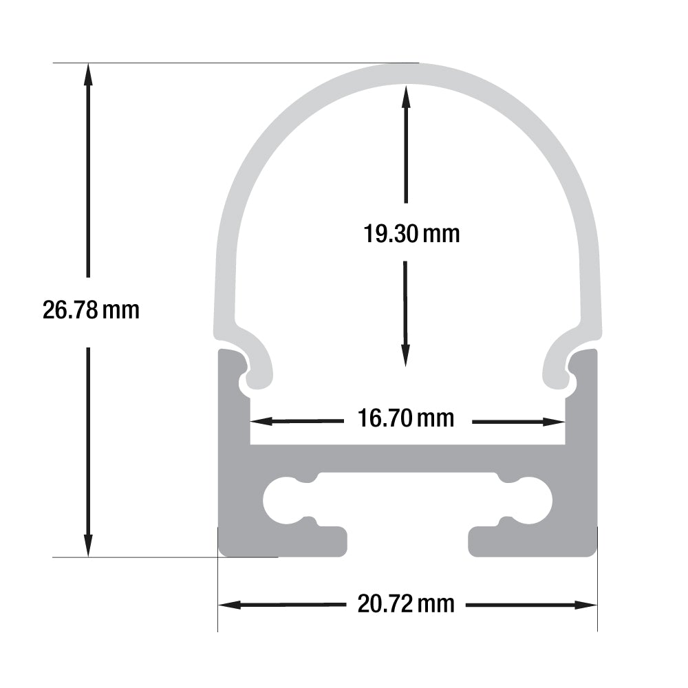 Linear Aluminum LED Channel for LED Strips VBD-CH-R1-2