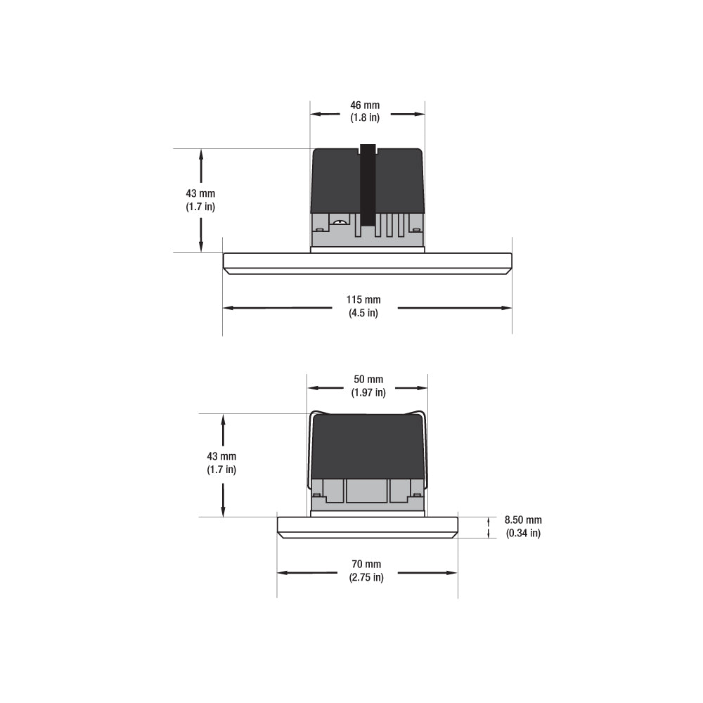 Rectangular LED Step Light/ Pathway Light 120V 2.5W 3K