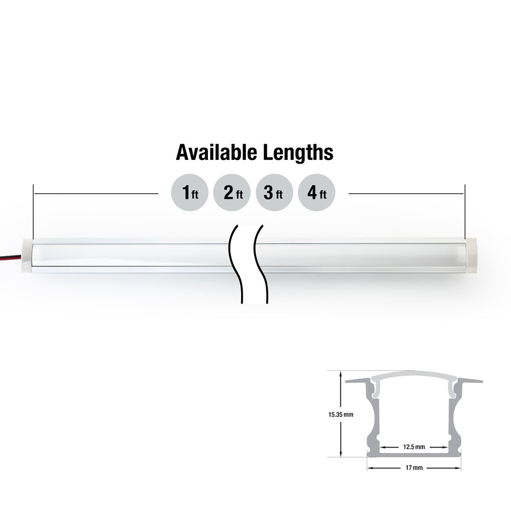15mm Deep Dot-Free Recessed Aluminum Linear LED light 12V - RF1 - GekPower