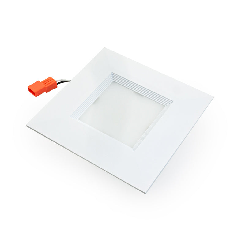 4 inch Retrofit Square Recessed LED Downlight / Ceiling Light White Trim, 120V 10W 5000K(Daylight), gekpower