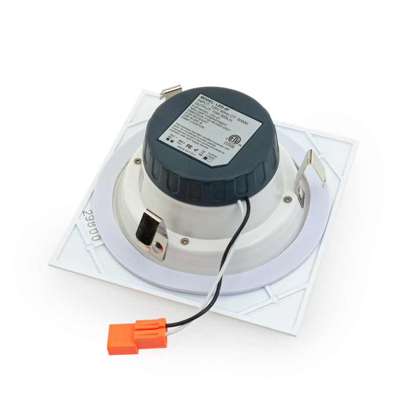 4 inch Retrofit Square Recessed LED Downlight / Ceiling Light White Trim, 120V 10W 5000K(Daylight), gekpower