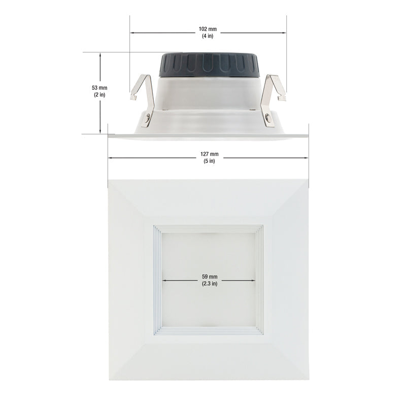 4 inch Retrofit Square Recessed LED Downlight / Ceiling Light White Trim, 120V 10W 5000K(Daylight), gekpower