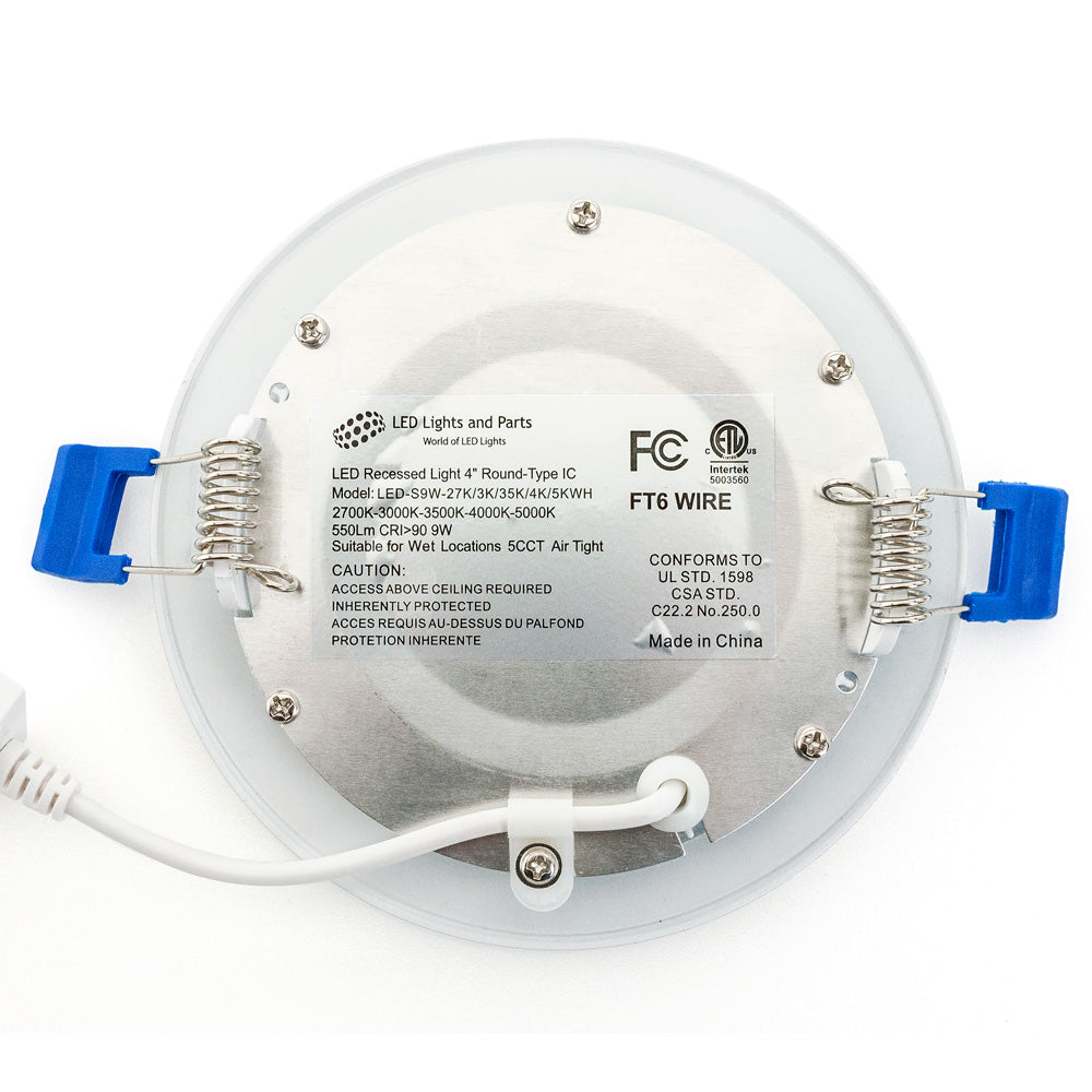4 inch flat Round Panel Light LED-S9W-5CCTWH, 120V 9W - GekPower