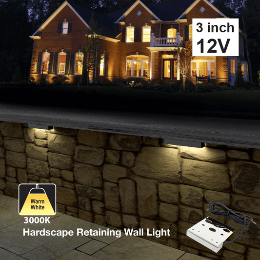 3 inch Hardscape Retaining Wall Light, 12V 1W 3000K