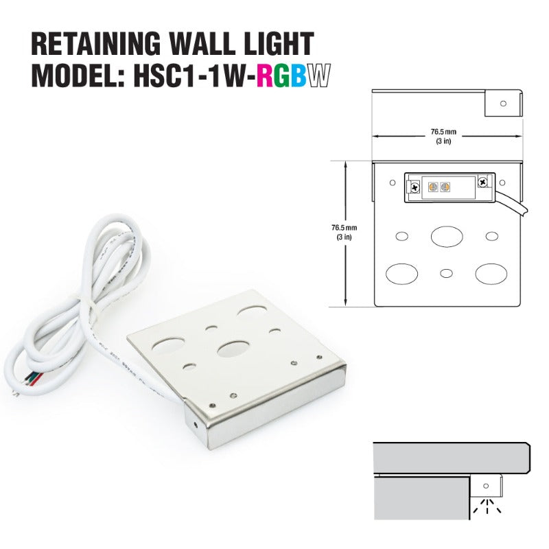3 inch Color Changing Hardscape Retaining Wall Light