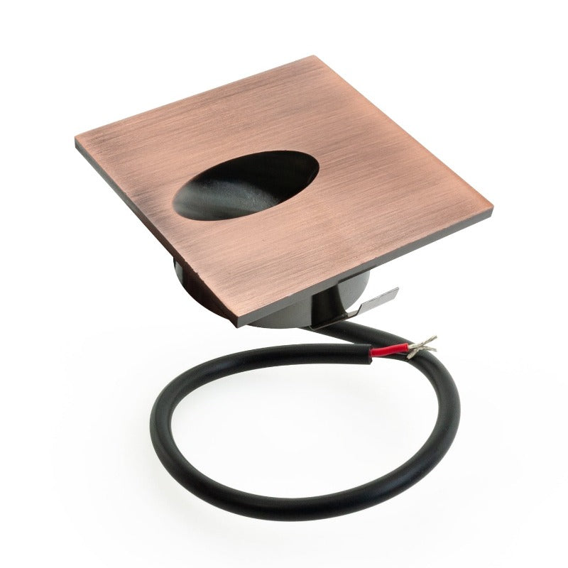 Square LED Step Light/ Pathway Light 12V 1W Dark Bronze
