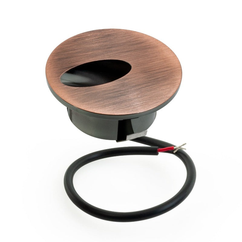Round LED Step Light/ Pathway Light 12v 1w Dark Bronze