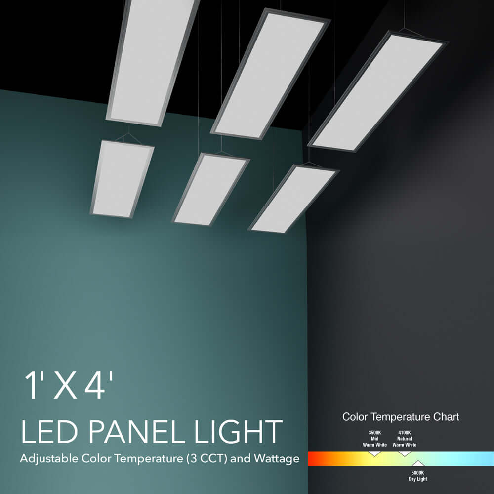 1ft x 4ft LED Panel 120V Dimmable LED Backlit Panel Light 0-10V dimming 3CCT