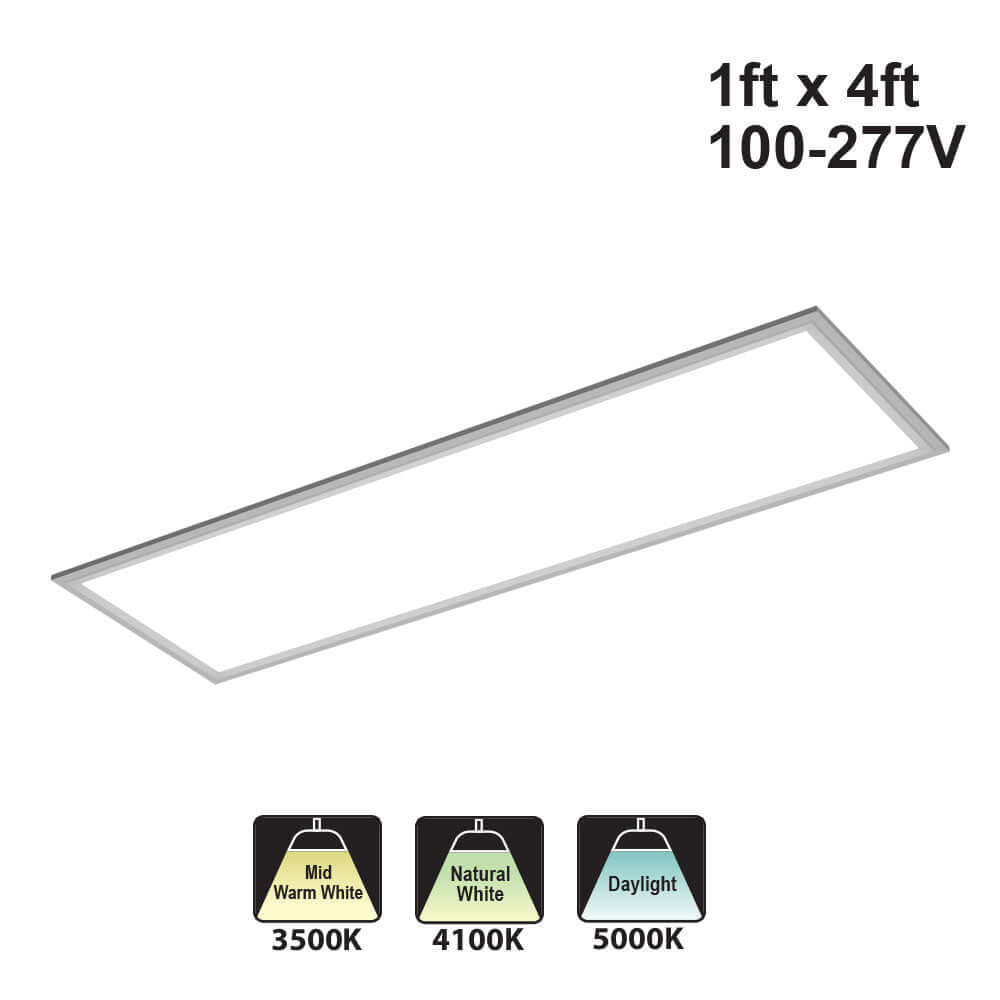 1ft x 4ft LED Panel 120V Dimmable LED Backlit Panel Light 0-10V dimming 3CCT