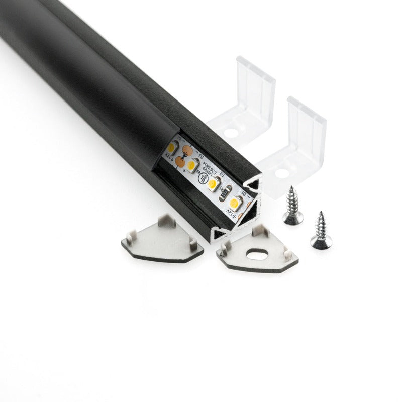 Corner Mount Black Aluminum Linear LED light 12V - C2B - GekPower