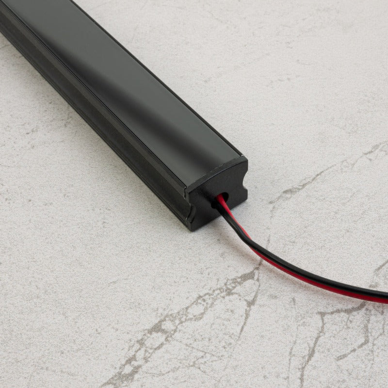 15mm Deep Dot-Free Surface Mount Black Aluminum Linear LED Light 12V - S4B - GekPower