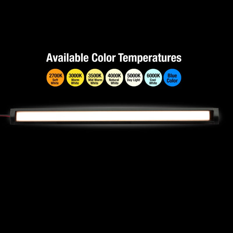 15mm Deep Dot-Free Recessed Black Aluminum Linear LED Light 12V - RF1B - GekPower