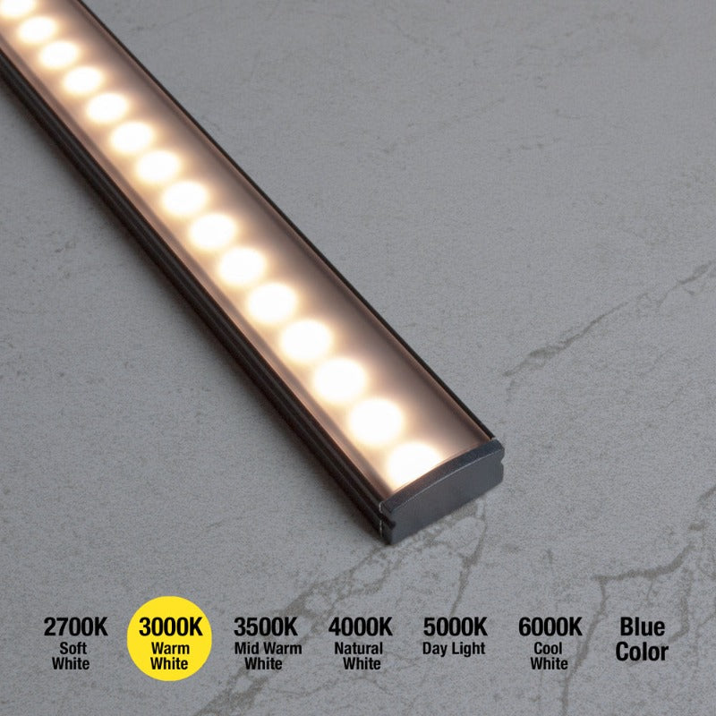 Low Profile Black Aluminum Linear LED Light for under cabinet 12V - S5B