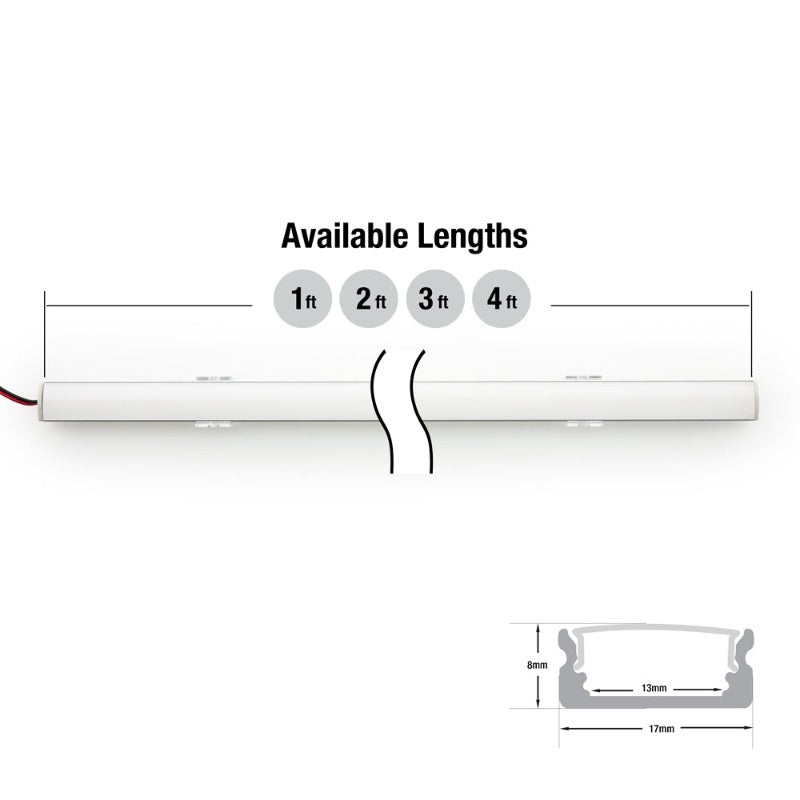 Low profile Silver Grey Aluminum Linear LED Light for under cabinet 12V - S5