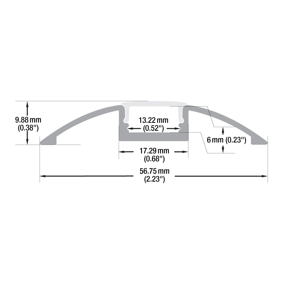 Diffuser Linear Aluminum LED Channel for LED Strips VBD-CH-S2-2