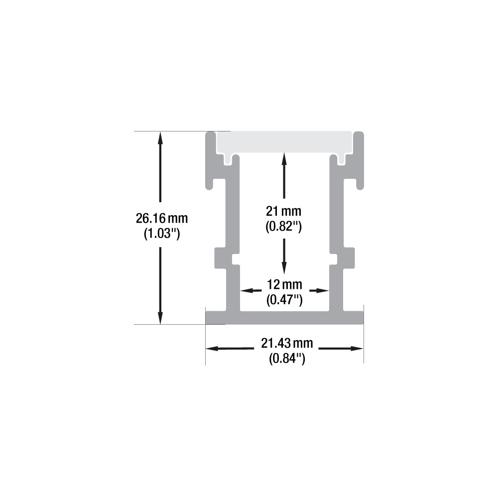 Walkway/Floor Diffuser Linear LED Channel for LED Strips VBD-CH-W1-2