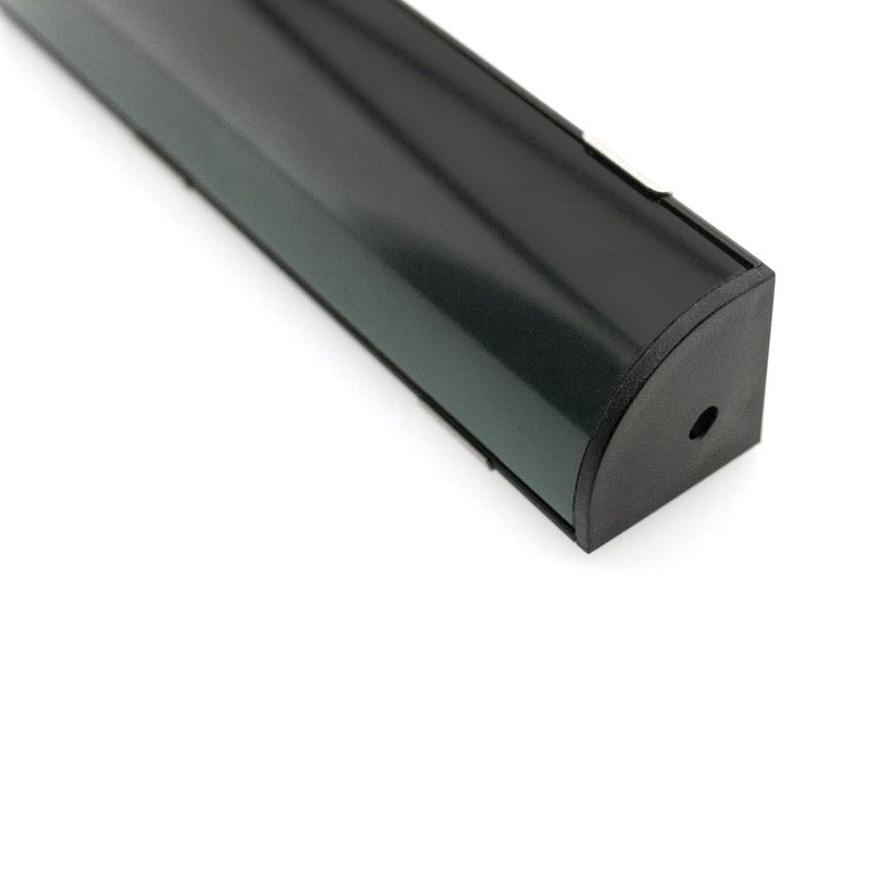 Corner Mount (Curve) Linear Aluminum LED Channel Black