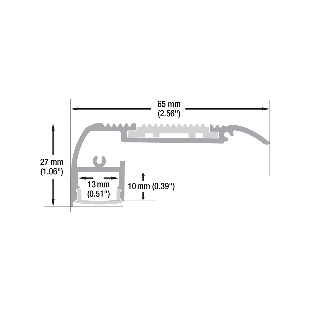 Linear Aluminum LED Channel for LED Strips 2Meters(6.5ft) VBD-CH-ST2-2