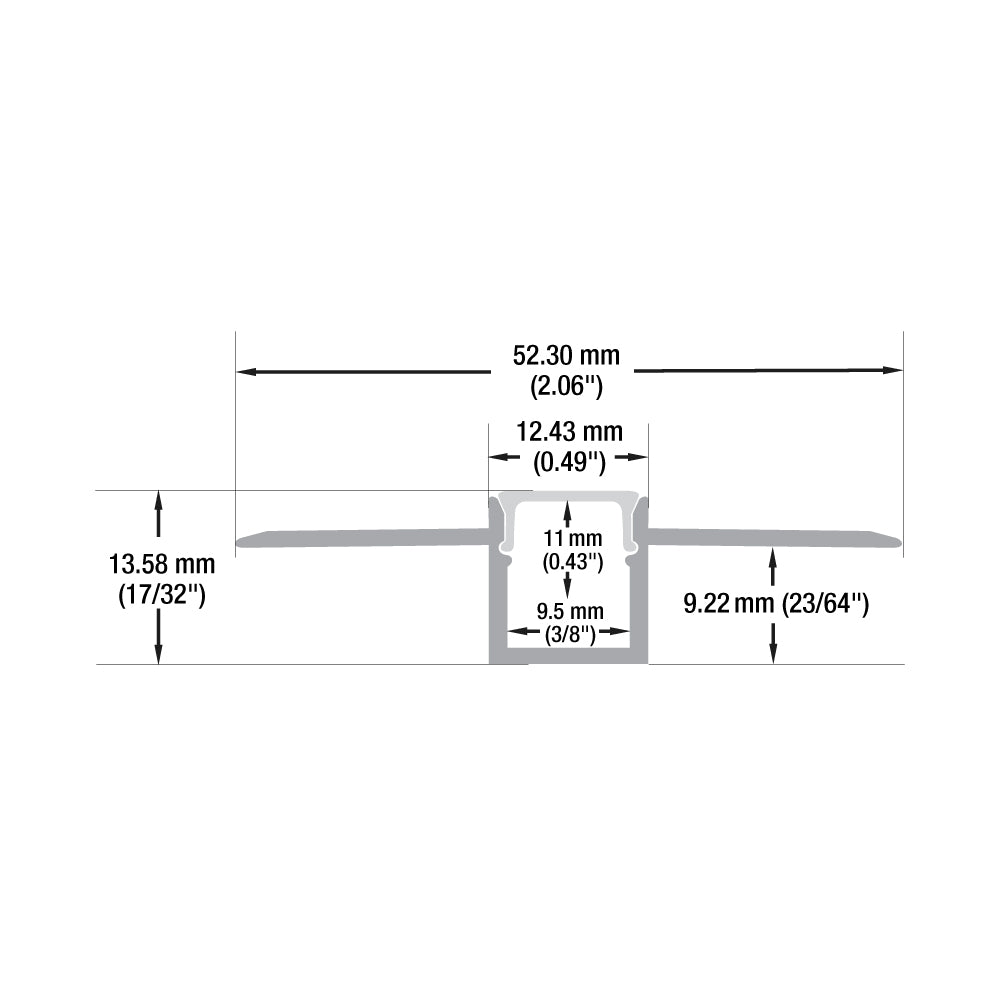 Drywall(Plaster-In) Deep Recessed (12.5mm) LED Channel